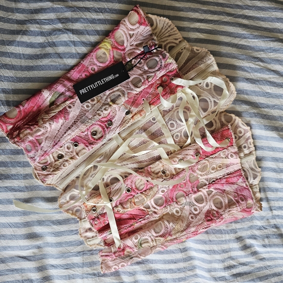 Pink Patterned Tube Top - Picture 2 of 4